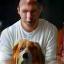 Michel avec son beagle